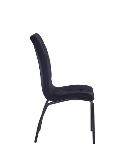 Krzesło CORSO C z kwadratowymi przeszyciami czarny welur na czarnych nogach