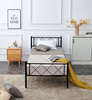 Stylowe łóżko metalowe LOFTY BLACK 90x200 