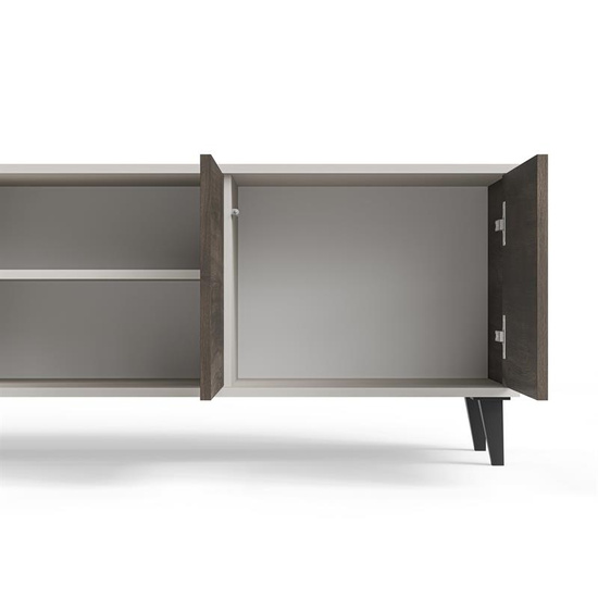 Stolik RTV RANDOM 2 RTV-3 o długości 200 cm w kolorze kaszmir / orzech / czarny