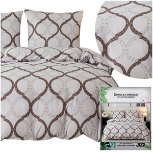 Pościel w eleganckie wzory 200 x 220 3cz Satynowa Maria 2793