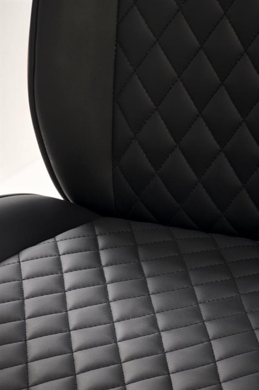 Fotel gabinetowy TIMBER orzechowe wykończenie z czarną tapicerką z ekoskóry