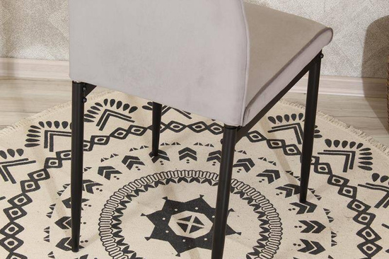 Krzesło z weluru z pionowymi przeszyciami KONGO szare