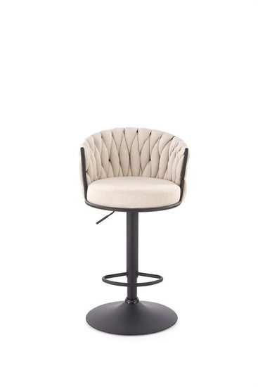 Elegancki hoker H125 w kolorze beżowym z czarnymi nogami