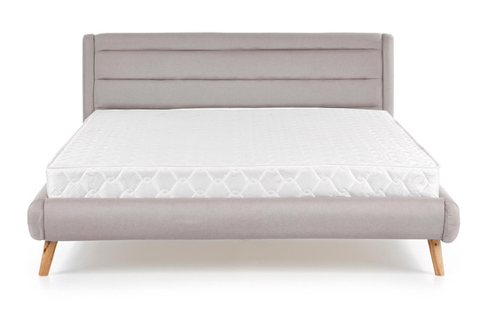 Eleganckie łóżko do sypialni ELANDA 160 cm w kolorze jasnego szarego