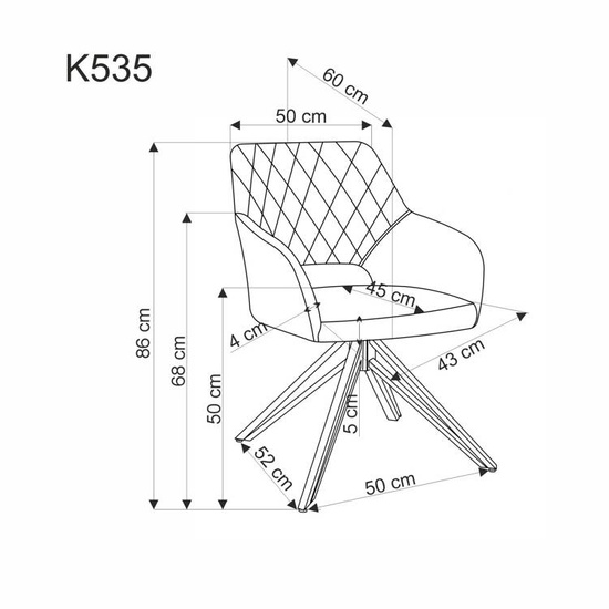 Obrotowe krzesło  K535 w kolorze ciemnozielonym