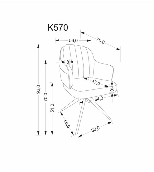 Krzesło obrotowe w tkaninie boucle K570 w cynamonowym kolorze