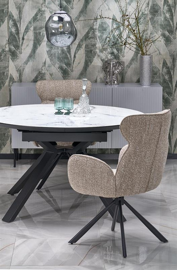 Krzesło z obrotowym siedziskiem K571 w kolorze ciemny beżowy