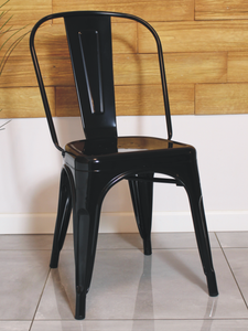 Nowoczesne krzesło LOFT metal czarny połysk