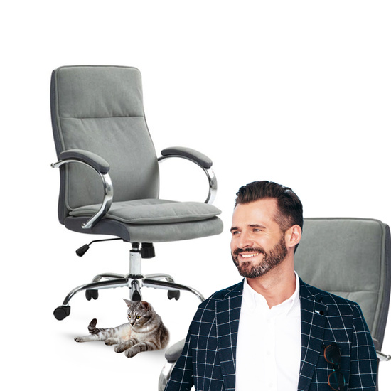 Fotel obrotowy do biura COMFI szary