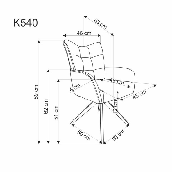 Krzesło obrotowe K540 w kolorze popielatym 
