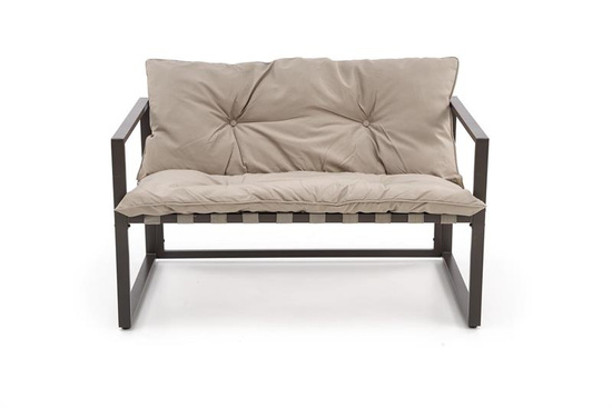 Zestaw ogrodowy SHARK w kolorze ciemny brąz / cappuccino – sofa, dwa fotele i ława