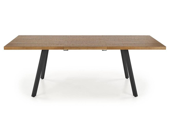 Stół rozkładany BERLIN (160/220 cm) z orzechowym blatem i czarnym stelażem