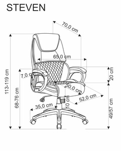 Ergonomiczny fotel biurowy STEVEN w kolorze czarnym i popielatym