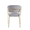 Welurowe krzesło do jadalni w stylu glamour MARGO 2 szare na złotym stelażu