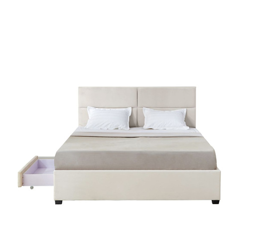 Łóżko tapicerowane VIVIO 160 w kolorze beżowm 160x200 cm