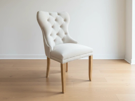 Pikowane krzesło tapicerowane GOLDI proste nogi