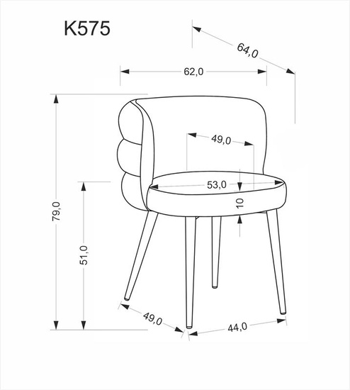 Krzesło kubełkowe K575 w beżowym kolorze 