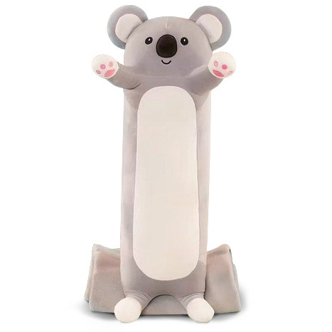 Kocyk z Poduszką Maskotką z mikrofibry Koala nr57 szary 100x160