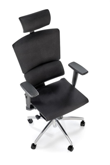 Ergonomiczny fotel gabinetowy MARCUS w kolorze czarnym z aluminiową podstawą