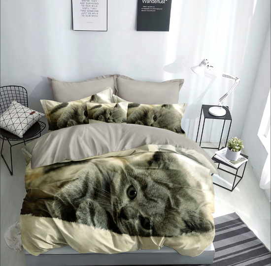 Pościel w koty 160 x 200 3cz Mikrofibra 3D Andreas 3029