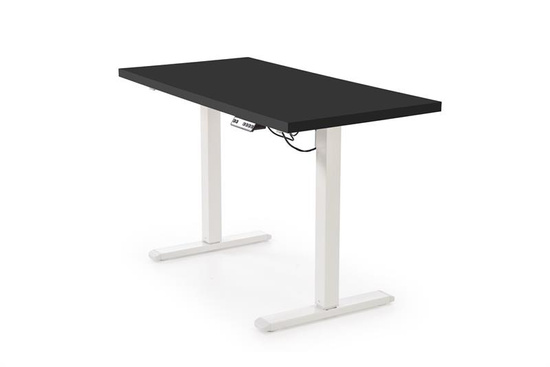 Biurko z regulacją wysokości B54 w czarnym kolorze na białym stelażu 120 cm
