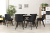 Tapicerowane krzesło do jadalni DORA | czarna ekoskóra