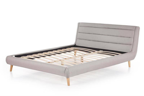 Eleganckie łóżko do sypialni ELANDA 160 cm w kolorze jasnego szarego