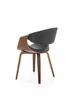 Krzesło K544 w kolorze czarnym z orzechowym wykończeniem 