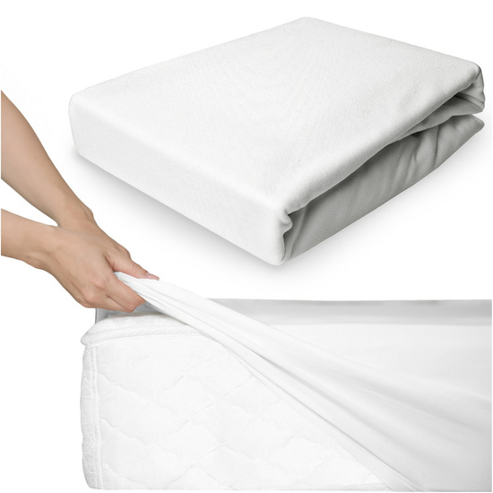 Prześcieradło z Gumką białe Janet 01 Jersey 140 x 200 AROPOS