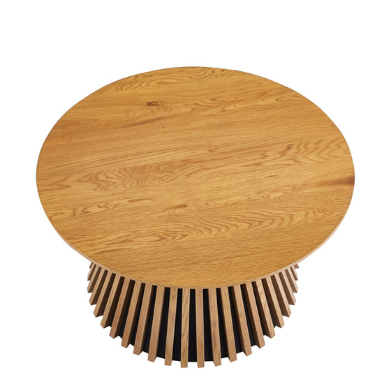 Elegancka ława BLANES okrągła 80 w kolorze dębu