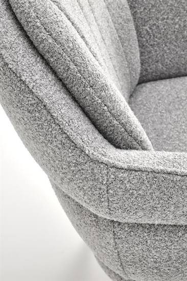 Krzesło obrotowe w tkaninie boucle K570 w popielatym kolorze