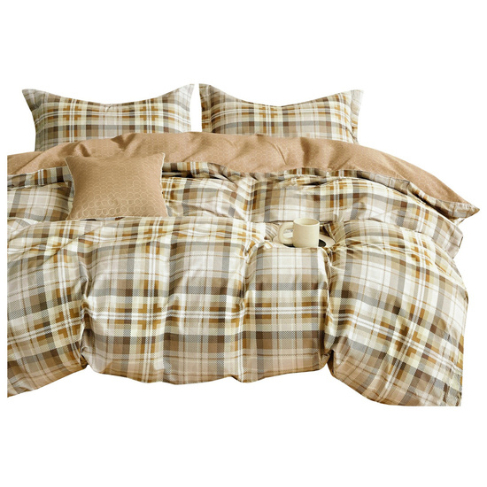 Pościel w kratkkę 160 x 200 3cz Satyna Bawełniana nr A1760