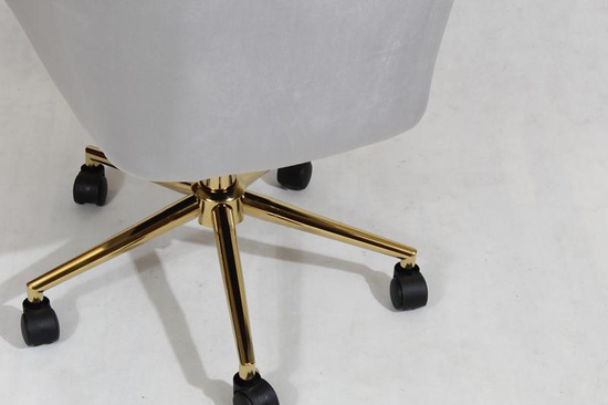 Fotel kubełkowy do biurka FABIO szary/złoty