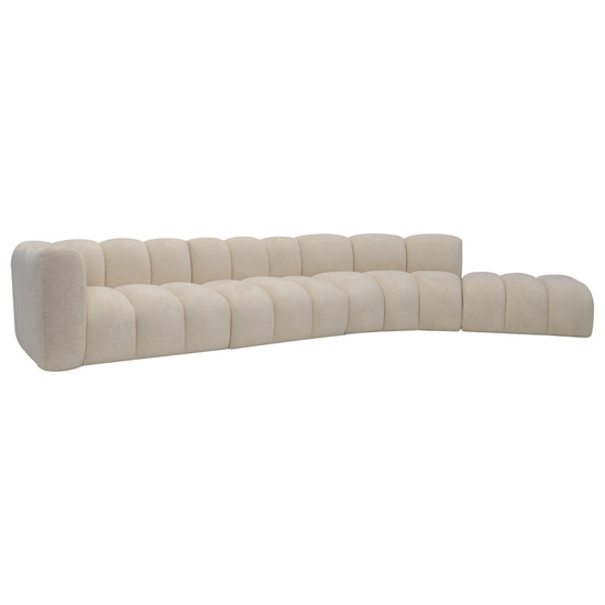 Sofa modułowa z dostawną pufą SOMA F tapicerowana SL+S+R+P