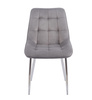 Welurowe Krzesło do jadalni IVO szare ze srebrnymi nogami