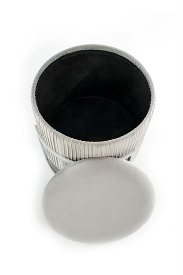 Pufa CRICKET z pojemnikiem w kolorze jasny popiel