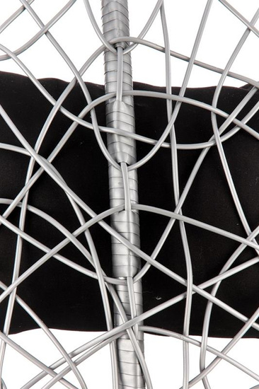 Nowoczesny fotel ogrodowy EGGY w kolorze popielato-czarnym