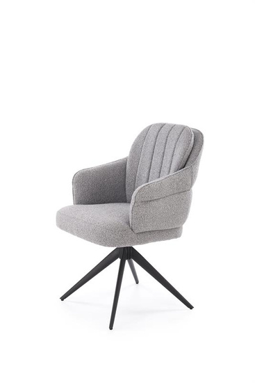 Krzesło obrotowe w tkaninie boucle K570 w popielatym kolorze