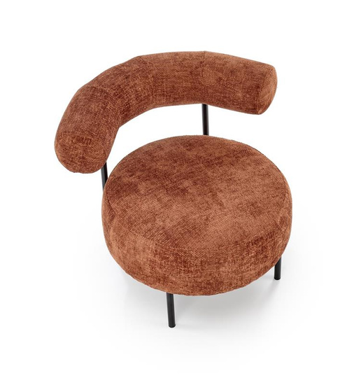 Designerski fotel wypoczynkowy HAZARD w kolorze cynamonowym