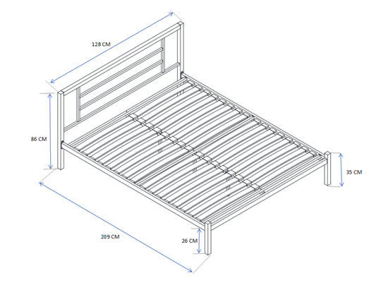 Łóżko metalowe LUMINA 120 w białym kolorze 120x200 cm 