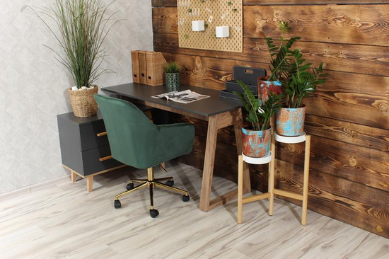 Fotel kubełkowy do biurka FABIO zielony/złoty