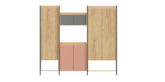 MOBIUS KOMODA 3S korpus: hikora naturalna, fronty - biel alpejska