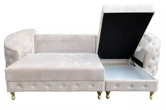 Stylowy narożnik glamour LUCILLE z funkcją spania