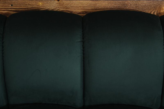 Sofa dwuosobowa na poczekalnię nowoczesna SOMA 2 tapicerowana welurem butelkowa zieleń welur