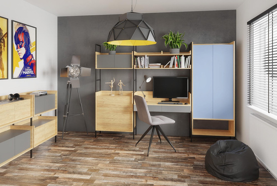 MOBIUS KOMODA 3S korpus: hikora naturalna, fronty - biel alpejska