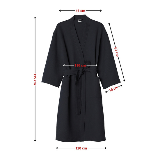 Szlafrok Gofer Bawełna Unisex Vizzy S 04 Czarny