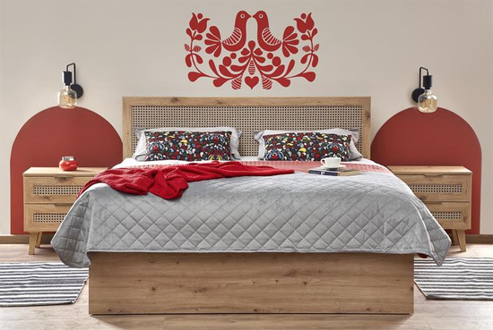 Łóżko BORNEO LOZ-160 dąb artisan/czarny