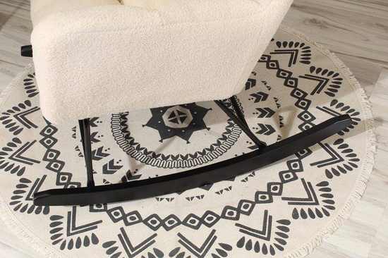 Stylowy i Wygodny Fotel bujany TEDDY beżowy boucle