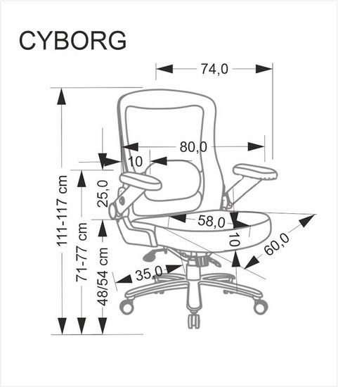 Fotel gabinetowy CYBORG czarny