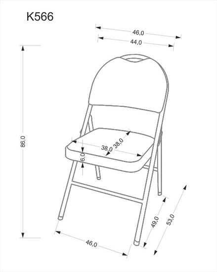 Krzesło składane K566 w kolorze czarnym
